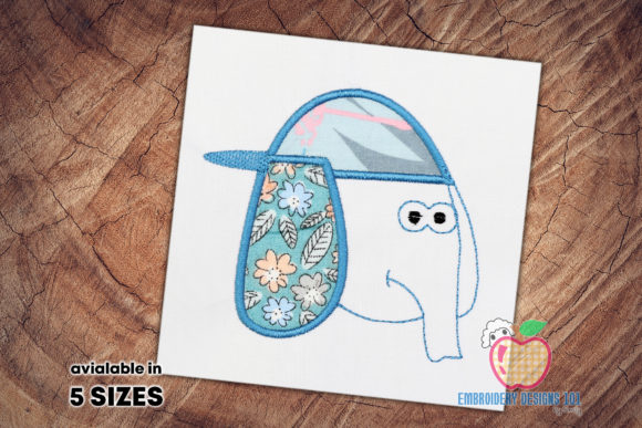 Cartoon Elephant Wearing Hat Applique Review for Craft Fairs