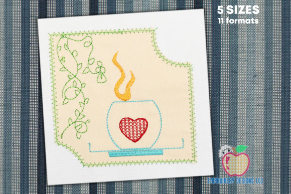 Cup of Coffee with a Heart on It Applique Review for Boutique Sweatshirts
