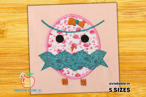 Cute Owl with Space for Text: A Versatile Embroidery Design for Craft Fairs