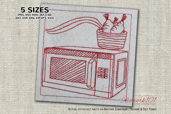 Microwave Lineart: A Delightful Embroidery Design for Meaningful Gifts