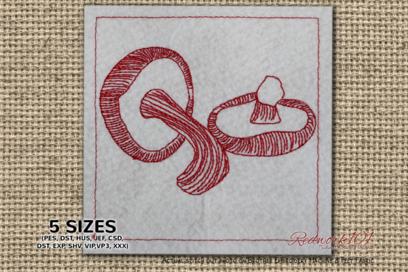 Shiitake Mushroom Redwork Embroidery Review