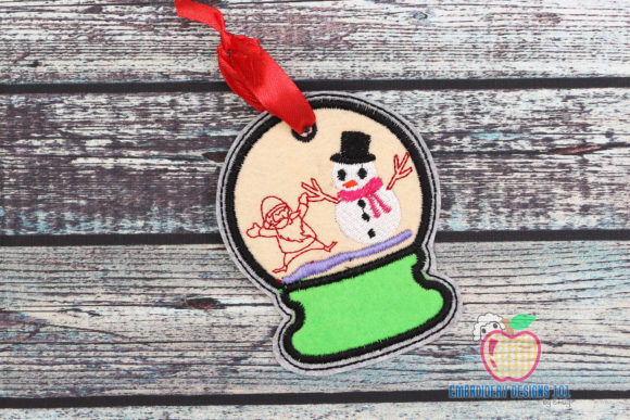 Snowman and Santa in Snowglobe Ornaments: A Festive Machine Embroidery Design Review